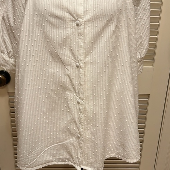 LC Lauren Conrad Dotted Swiss Top in White, Size Large - Picture 4 of 17